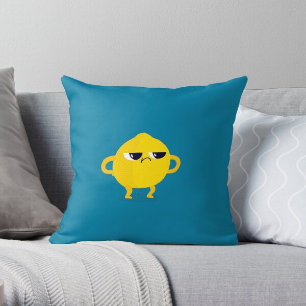 Grumpy Lemon Throw Pillow