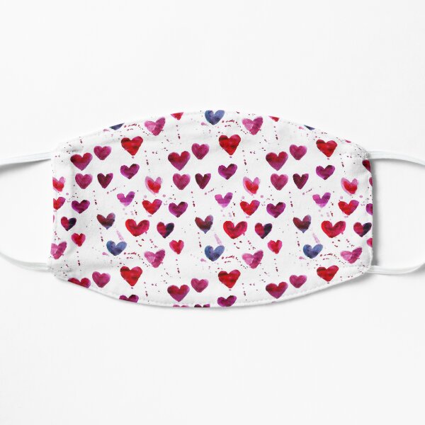 Hearts in Watercolour Flat Mask