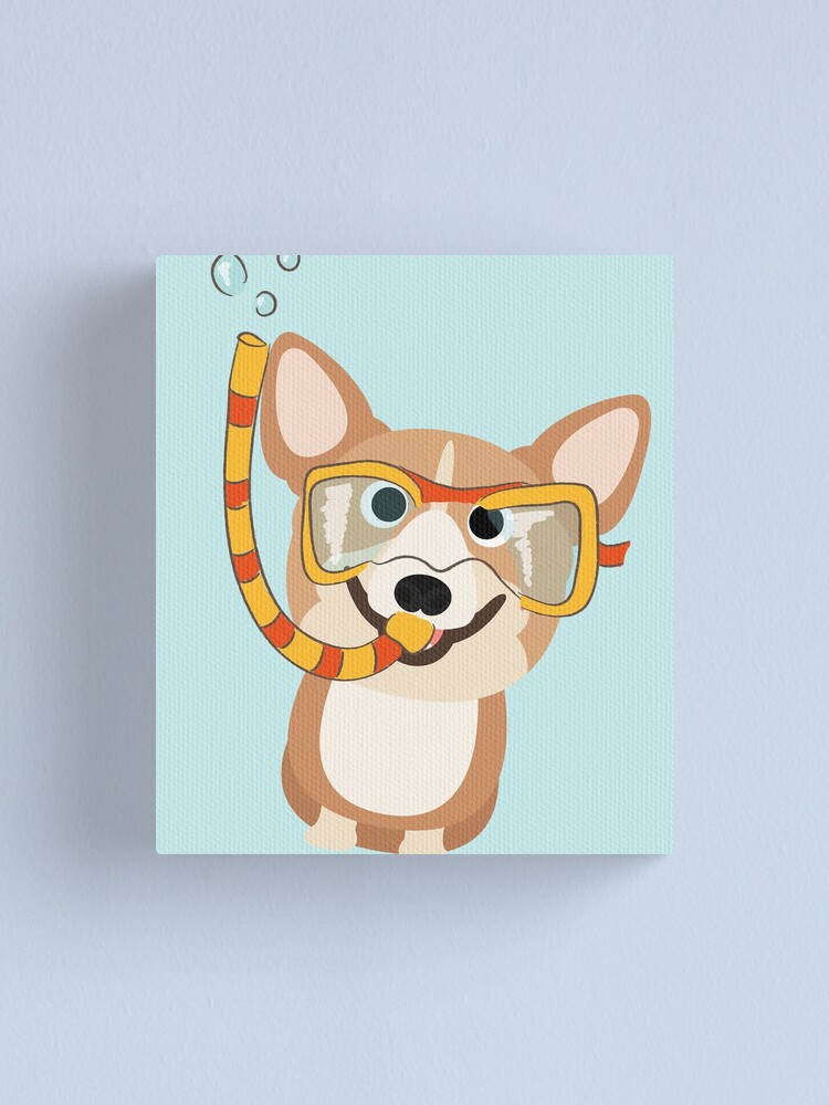 Alternate view of My Corgi World - Majesty Pembroke - Cute welsh cardigan corgis is diving I Canvas Print