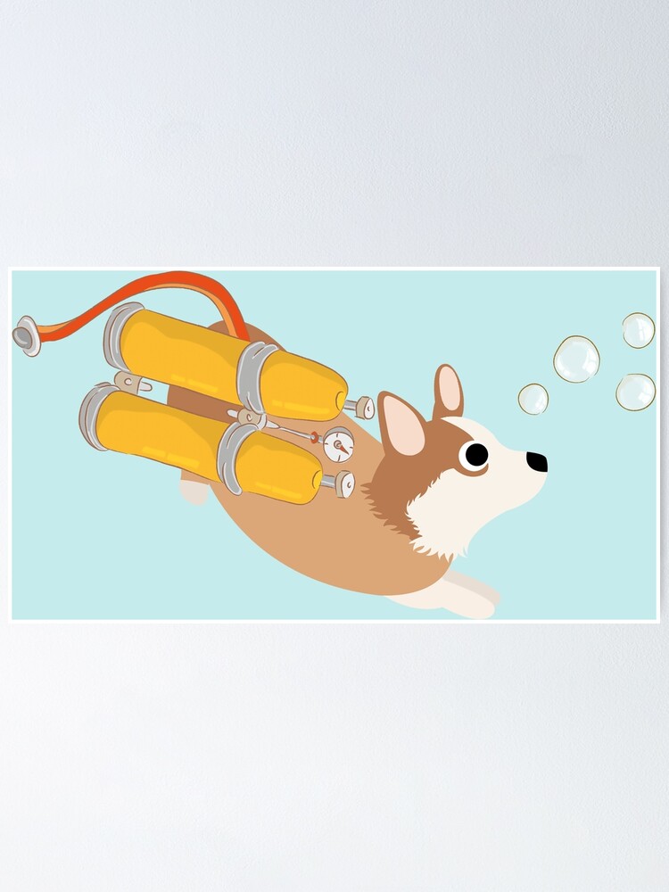 Alternate view of My Corgi World - Majesty Pembroke - Cute welsh cardigan corgis is diving II Poster