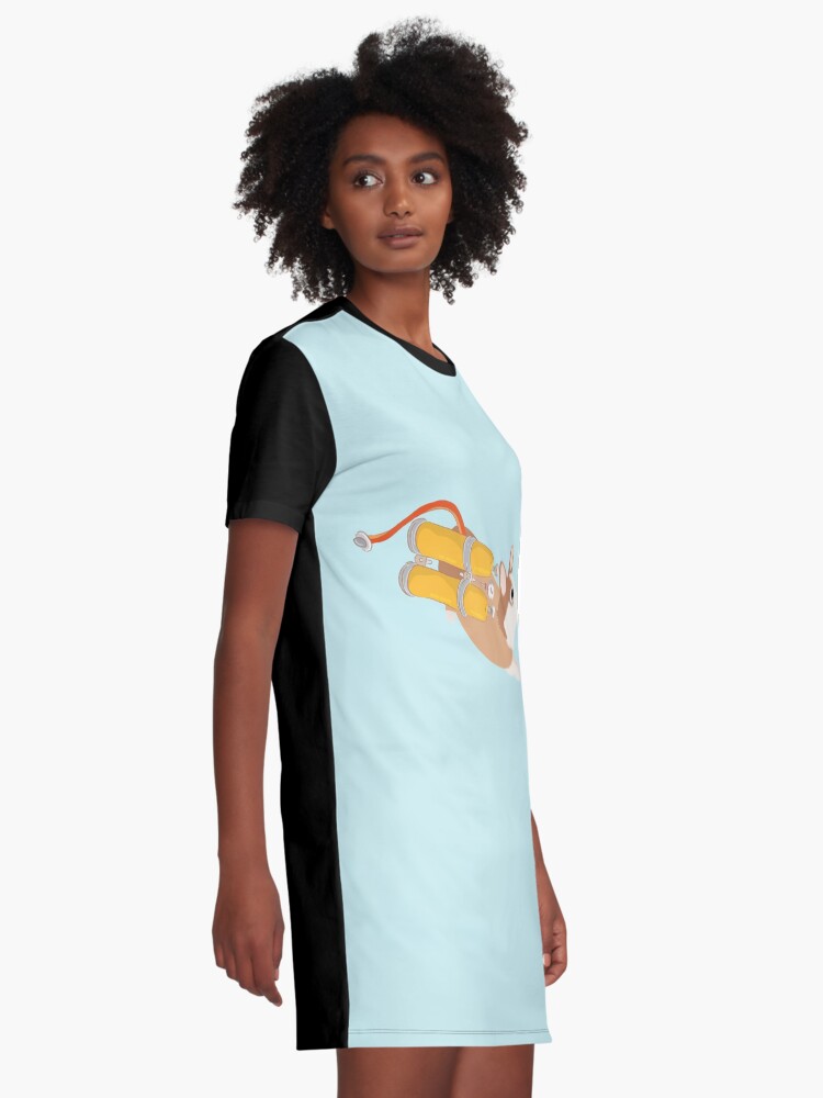 Alternate view of My Corgi World - Majesty Pembroke - Cute welsh cardigan corgis is diving II Graphic T-Shirt Dress