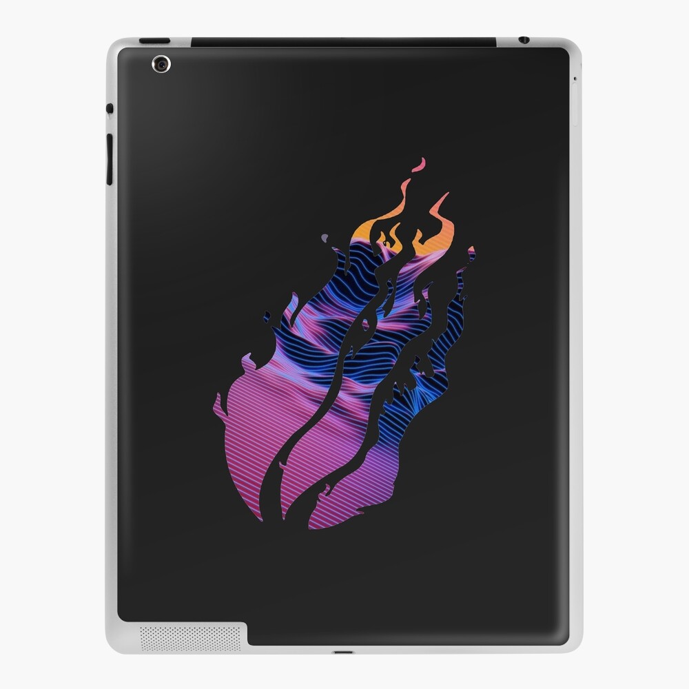 Retro Neon Vaporwave Style Fire Flames With Fluorescent Lines Ipad Case Skin By Stinkpad Redbubble - roblox fortnite preston