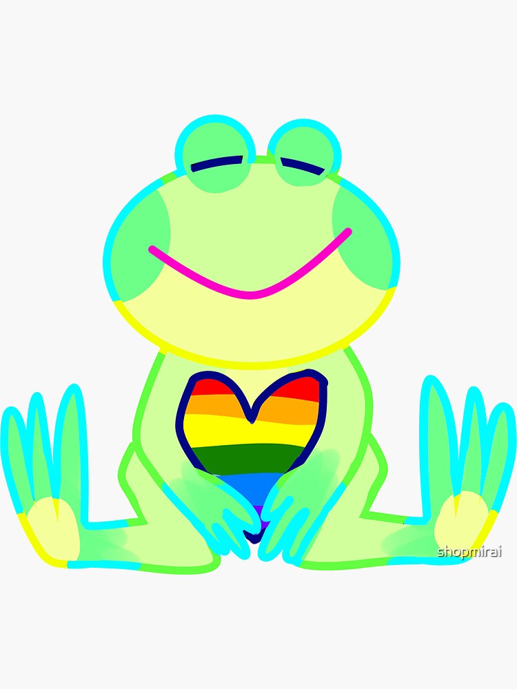 "Pride Frog Love" Sticker by shopmirai Redbubble