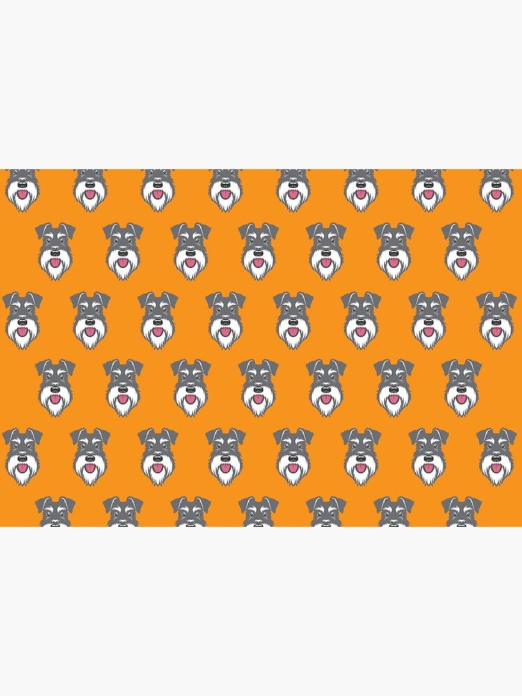 Salt & Pepper schnauzer pattern on orange background by stevewilsonwda