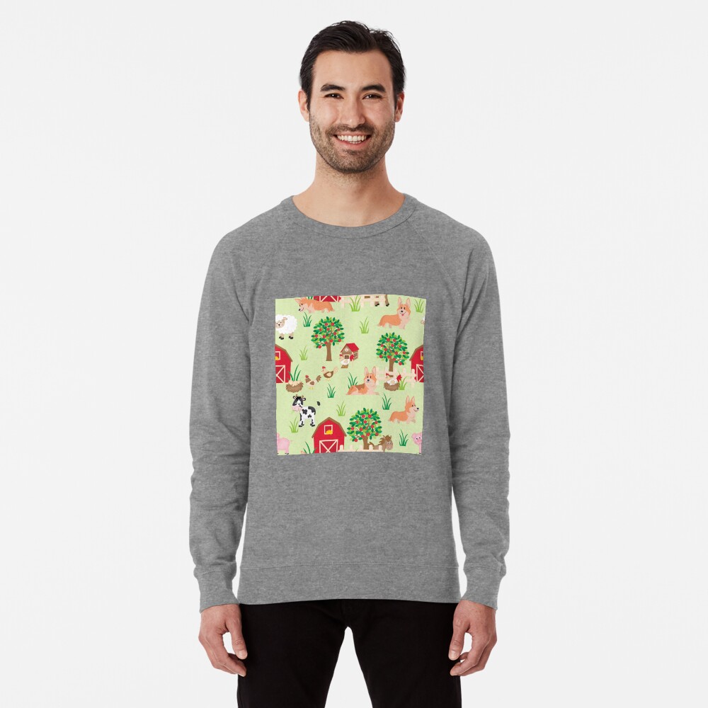corgis on the farm Lightweight Sweatshirt