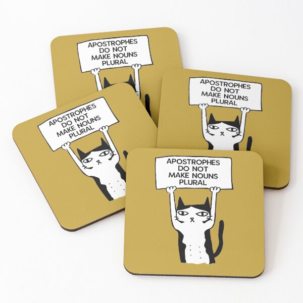 Item preview, Apostrophes do not make nouns plural cat gold beige designed and sold by GrammarDance.