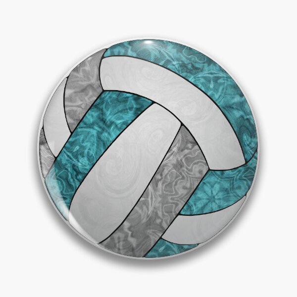Item preview, Girly teal gray and white volleyballs pattern designed and sold by katzdzynes.