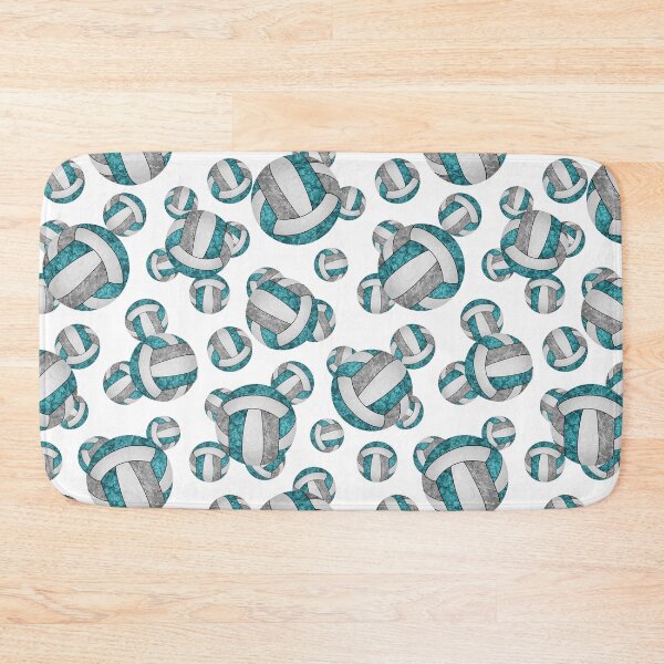 Item preview, Girly teal gray and white volleyballs pattern designed and sold by katzdzynes.