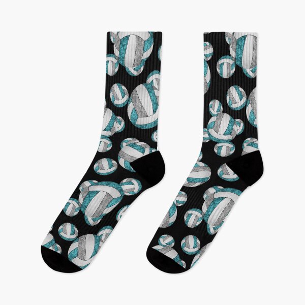 Item preview, Girly teal gray and white volleyballs pattern designed and sold by katzdzynes.