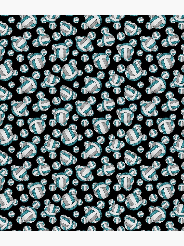 Thumbnail 3 of 3, Backpack, Girly teal gray and white volleyballs pattern designed and sold by katzdzynes.