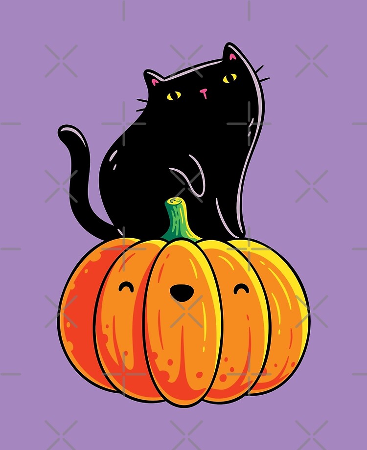Spooky Cute Black Cat Sitting On A Pumpkin Halloween Kawaii Ipad Case Skin By Lydialyd Redbubble