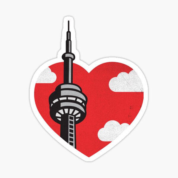 I Heart Toronto CN Tower - Blue background Sticker