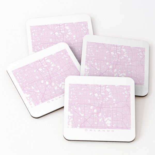 Item preview, Pink Orlando Florida Map designed and sold by MarzStudio.