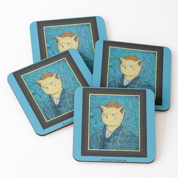 Item preview, Original Vanmeow -  Van Gogh Self Portrait - Illustration pun designed and sold by KauzSL.