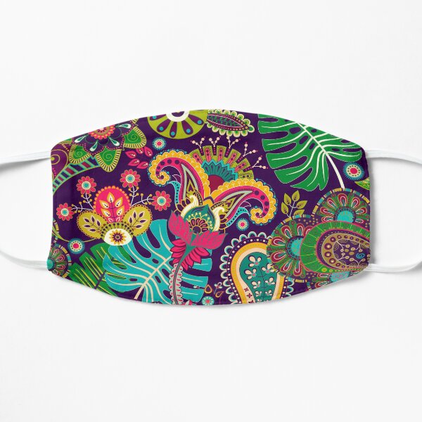 Tropical Paradise of Color in Paisley Pattern Mask