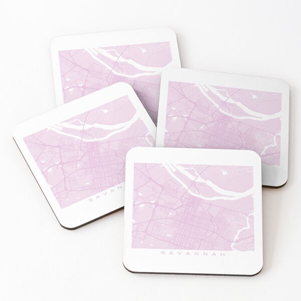 Item preview, Pink Savannah Georgia Map designed and sold by MarzStudio.