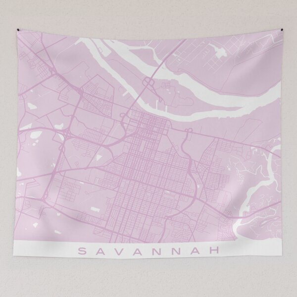Item preview, Pink Savannah Georgia Map designed and sold by MarzStudio.