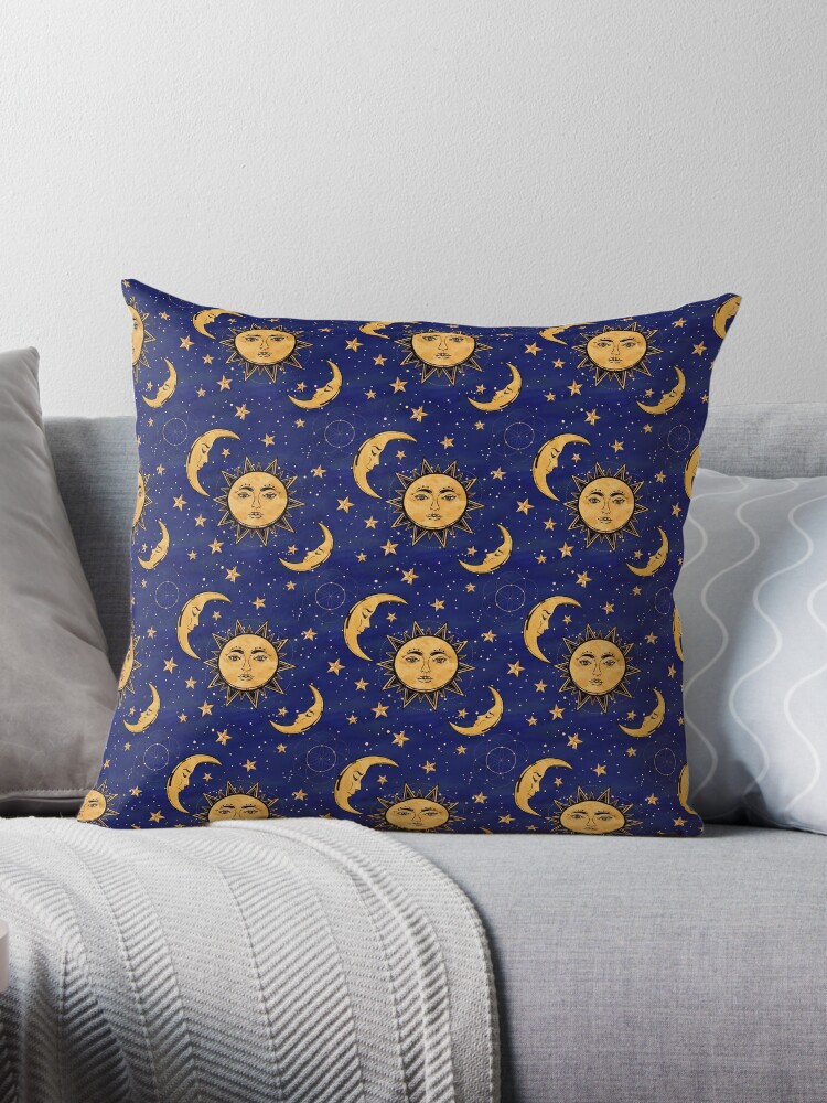 CRESCENT CUSHION Gothic pillowcase with moon and stars