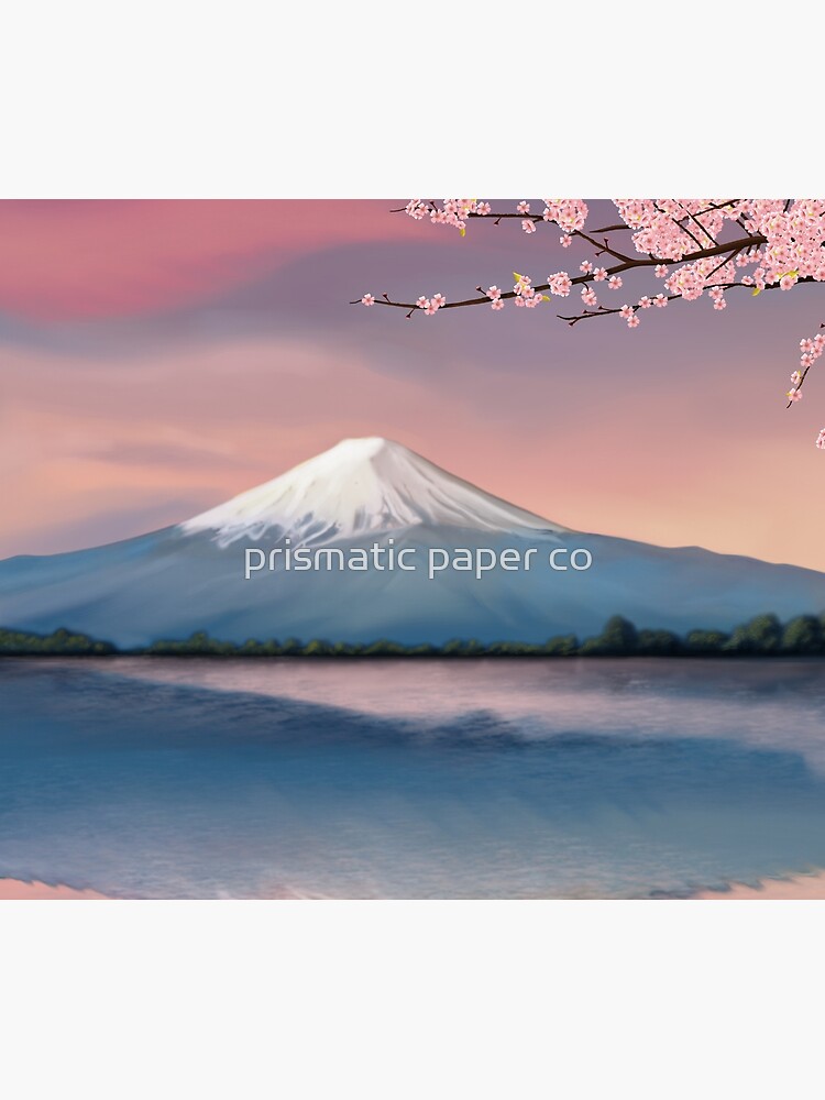 monte fuji con flores de cerezo de brickelle