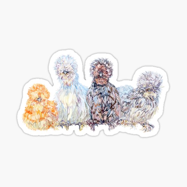 Silkie Chicken Huddle Sticker