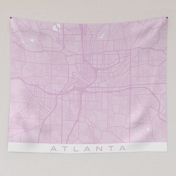 Item preview, Pink Atlanta Georgia Map Preppy Clean designed and sold by MarzStudio.