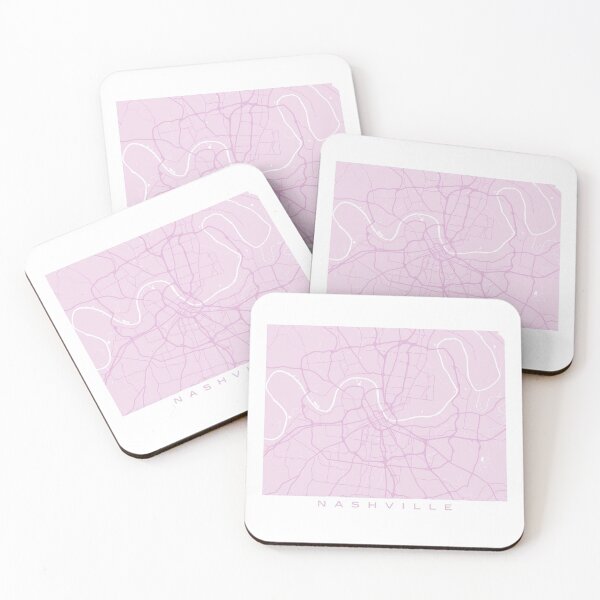Item preview, Pink Nashville Modern Clean Preppy Map designed and sold by MarzStudio.