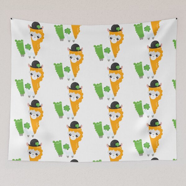 Item preview, Irish Flag Llama St Patrick`s Day with Clover and Leprechaun Hat Shamrock designed and sold by raliceyoga.