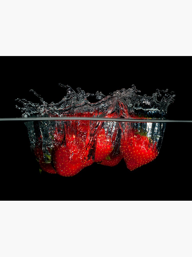 Disover Splashing strawberries Premium Matte Vertical Poster