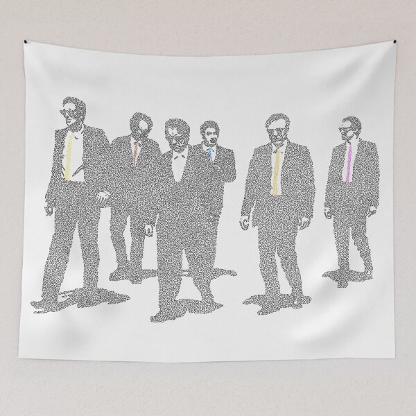 Item preview, Reservoir Dogs poster made up of small curved shapes designed and sold by AmoebaLine.