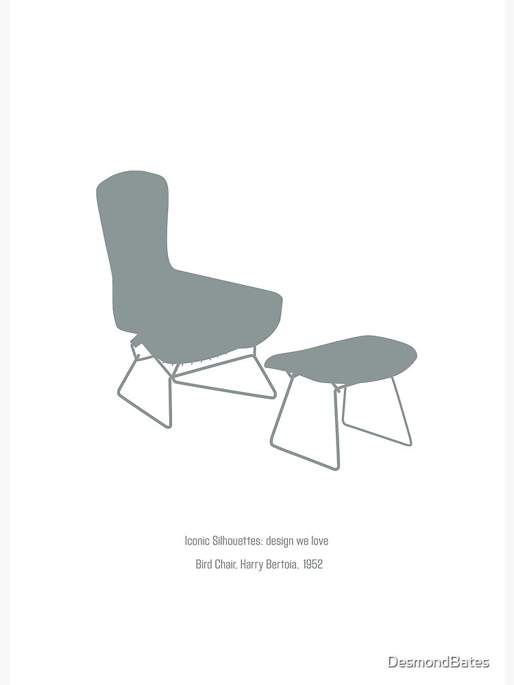 Iconic Silhouettes Design We Love Bird Chair Harry Bertoia Gray Art Board Print By Desmondbates Redbubble