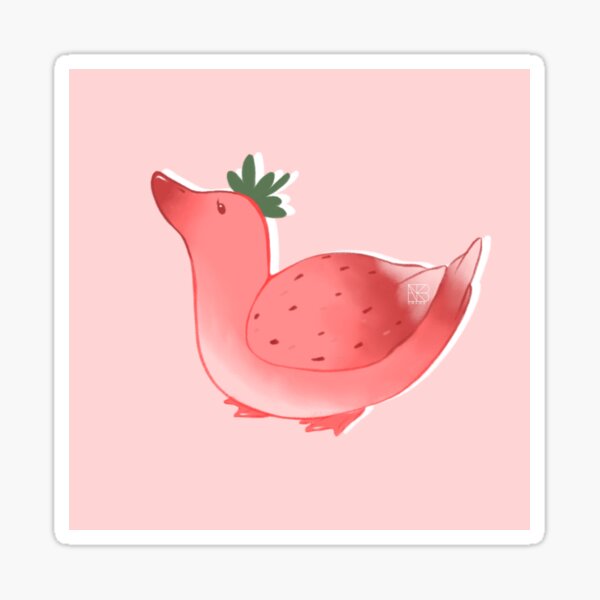"Strawberry Duck" Sticker for Sale by brittandraws Redbubble