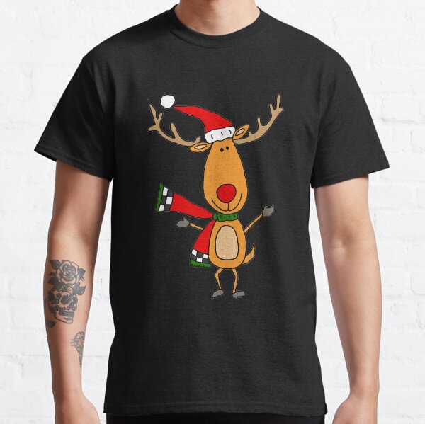 Cool Funky Rudolph the Red-nosed Reindeer Art Classic T-Shirt