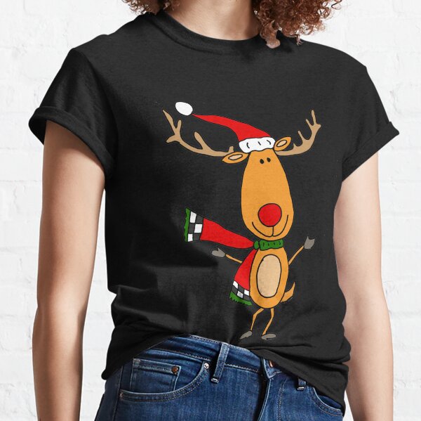 Cool Funky Rudolph the Red-nosed Reindeer Art Classic T-Shirt