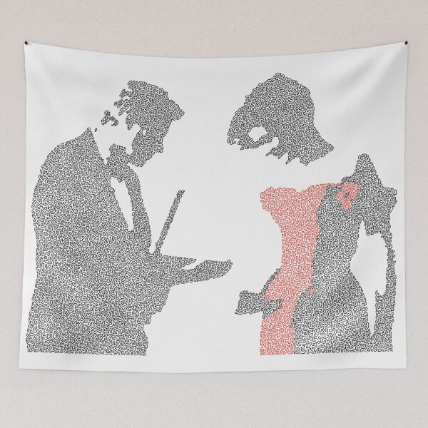 Item preview, Pretty woman scene made up of small curved shapes designed and sold by AmoebaLine.