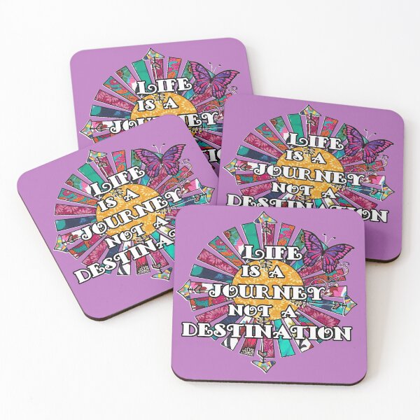 Item preview, Life is a journey not a destination Retro Fabric Collage designed and sold by artbyomega.