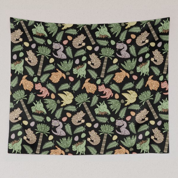 Item preview, Jurassic Cats Dark designed and sold by Squosh.