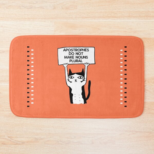 Item preview, Apostrophes do not make nouns plural cat coral orange designed and sold by GrammarDance.