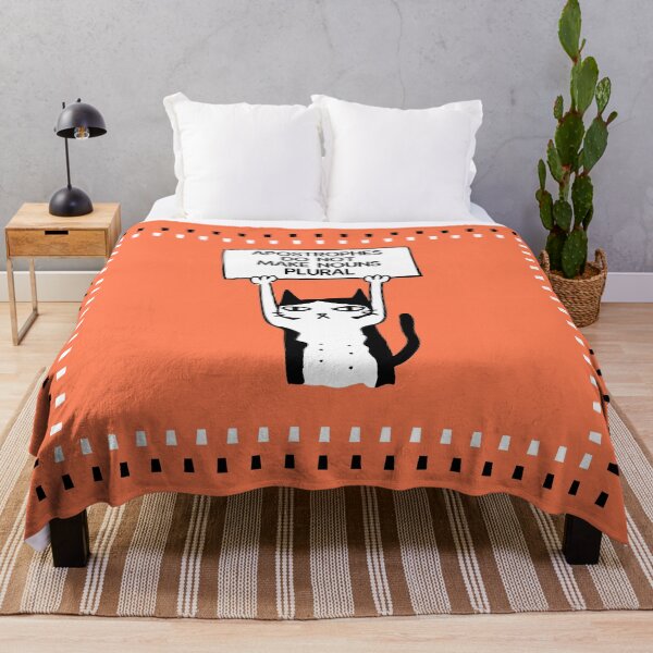 Item preview, Apostrophes do not make nouns plural cat coral orange designed and sold by GrammarDance.