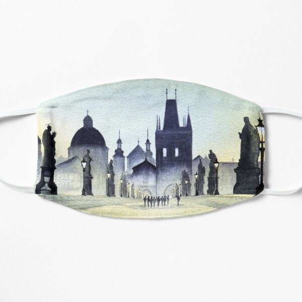 Romantic Evening - Charles Bridge Prague Flat Mask