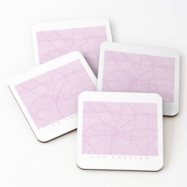 Item preview, Pink Los Angeles California Map designed and sold by MarzStudio.
