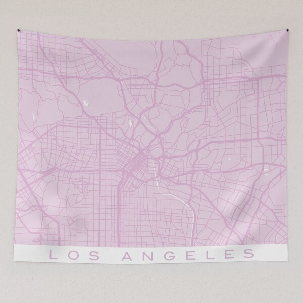 Item preview, Pink Los Angeles California Map designed and sold by MarzStudio.