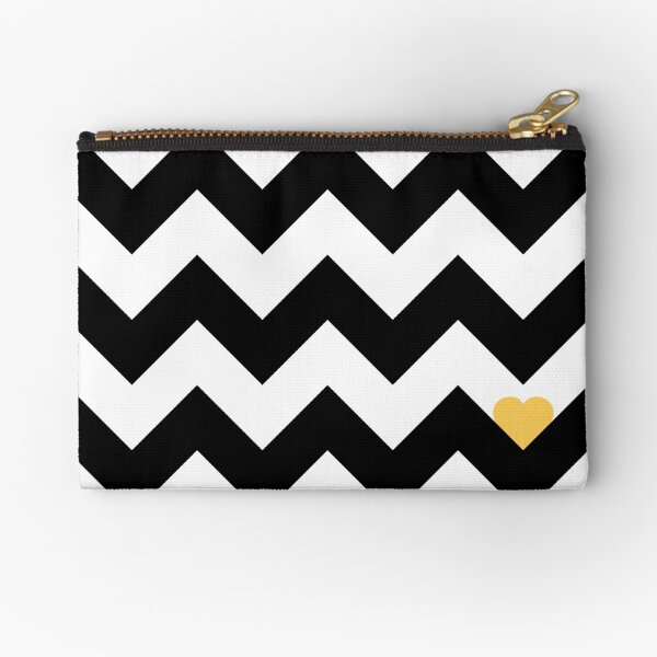 Heart & Chevron - Black/Yellow Pochette