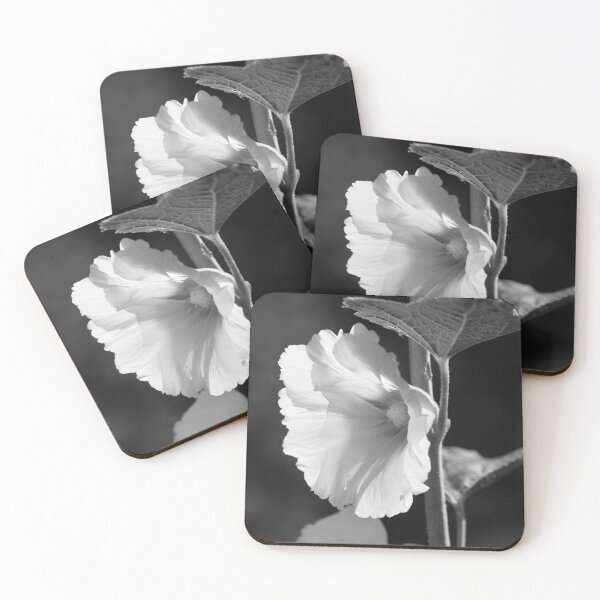 Item preview, Pink hollyhock (square b&w) designed and sold by John Guppy.