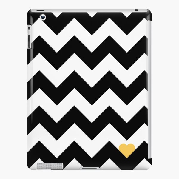 Heart & Chevron - Black/Yellow Coque rigide iPad