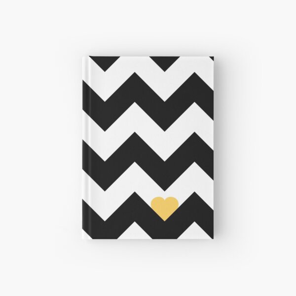 Heart & Chevron - Black/Yellow Hardcover Journal