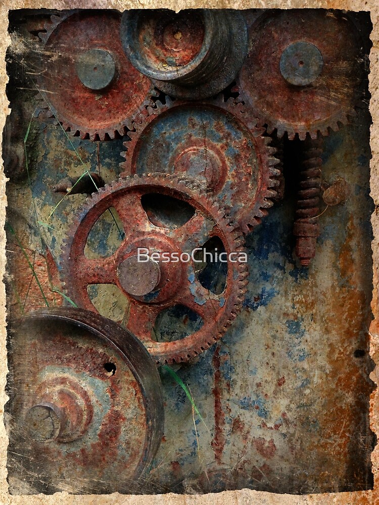 "old industrial gears" Poster for Sale by BessoChicca Redbubble