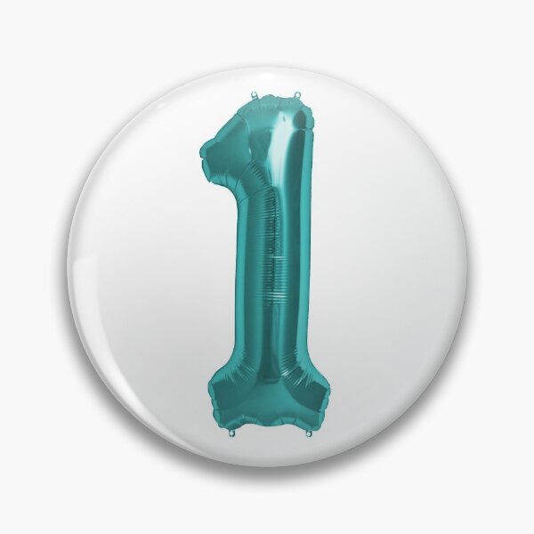 Item preview, One Number 1 Metallic Aqua Blue Mylar Foil Helium Balloon for First Birthday or Anniversary designed and sold by Birthdates.