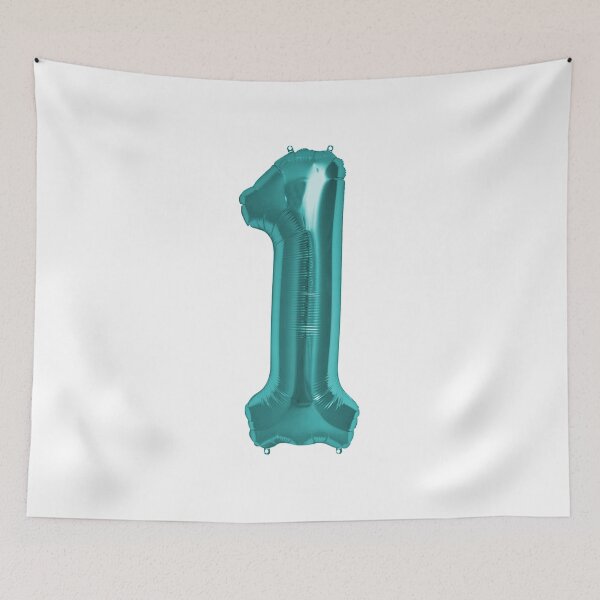Item preview, One Number 1 Metallic Aqua Blue Mylar Foil Helium Balloon for First Birthday or Anniversary designed and sold by Birthdates.