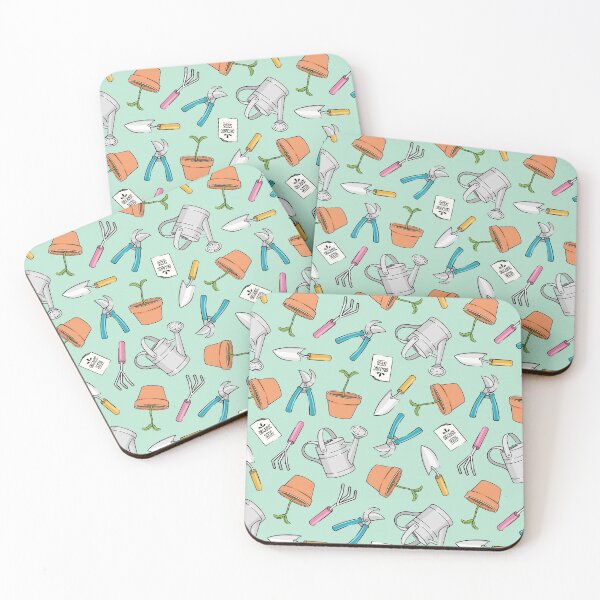 Item preview, Gardening Time - gardening tools on mint designed and sold by littlearrow.