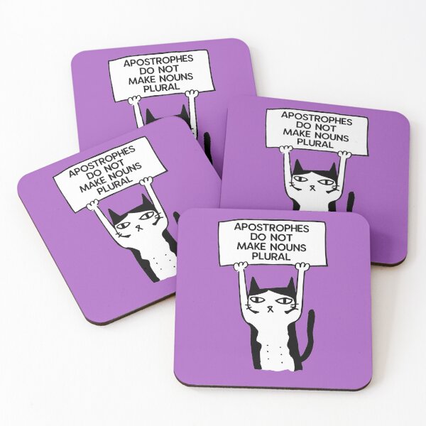 Item preview, Apostrophes do not make nouns plural cat purple designed and sold by GrammarDance.